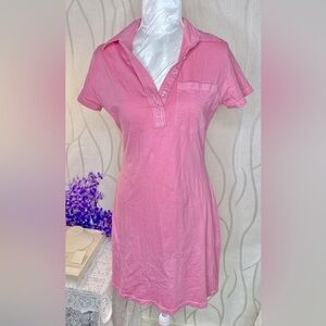 🌷 American Apparel 🌷 100% Cotton Pink Button Up Collar Dress